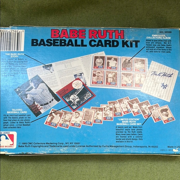 1989 CMC Babe Ruth Baseball Card Kit - Picture 4 of 4
